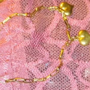 Authentic 10 karat solid gold bracelet with hearts